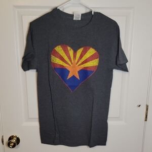 Fruit of the Loom Dark Gray T-Shirt with Arizona Heart Design
